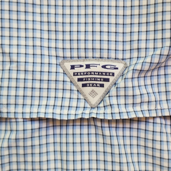 Columbia PFG Men's Super Bahama Blue Plaid Long Sleeve Plaid Mens Size 2XL / XXL - Picture 9 of 9